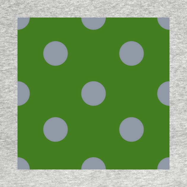 Vintage grey dots on green by YamyMorrell